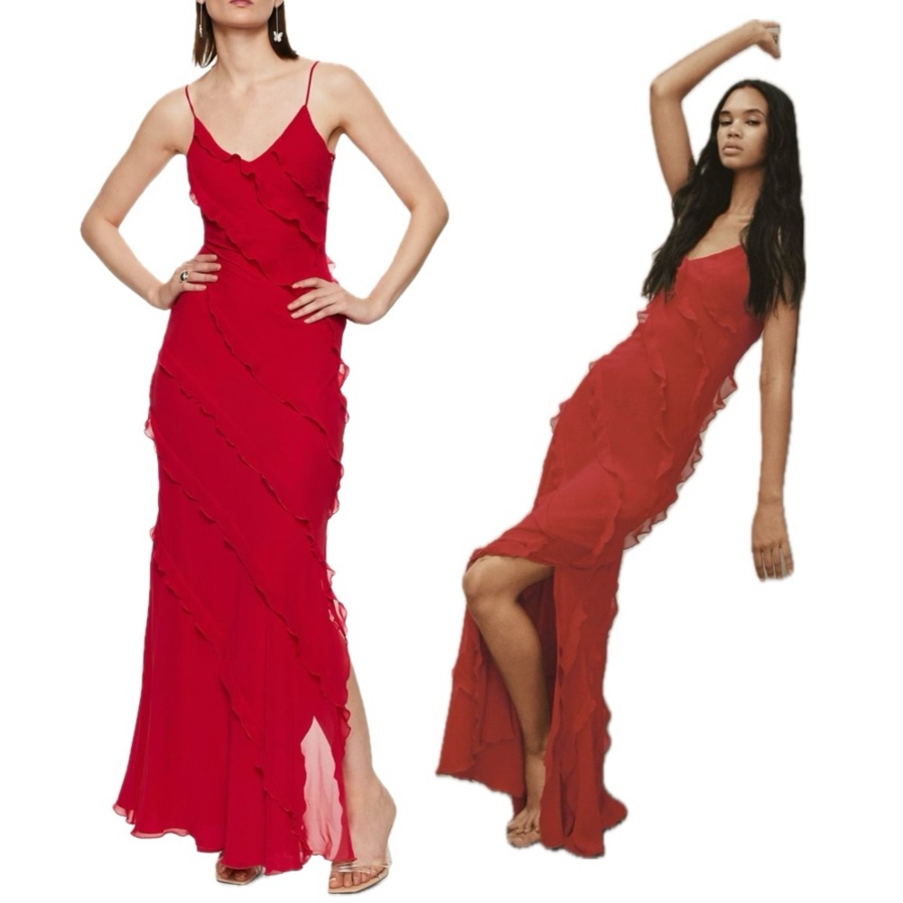 Mango NWT Elegant Red Evening Dress